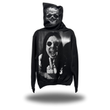 FU OZZY OVERSIZE BACK PRINT BLACK HOODIE