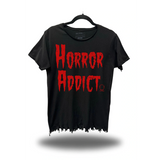 HORROR ADDICT SHREDDED BOTTOM ROAD RASH TEE