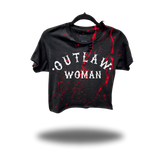 OUTLAW WOMAN BLOOD ROAD RASH CROP TOP