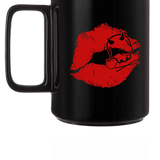 DEVIL DOLL LIPS BLACK COFFEE MUG