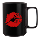 DEVIL DOLL LIPS BLACK COFFEE MUG