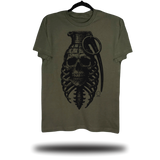 SKULL GRENADE MILITARY GREEN CLASSIC TEE
