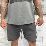 GREY PATCHED SHORT
