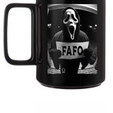 FAFO GHOSTFACE BLACK COFFEE MUG