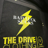 ESSENTIAL BAD LUCK SUCKS BLACK BUTTON UP