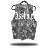 ASSHOLE GREY WOOD CAMO ROAD RASH TANK TOP
