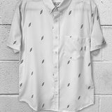 ESSENTIAL BAD LUCK SUCKS WHITE BUTTON UP