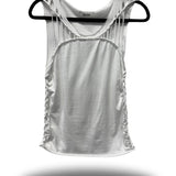 ROAD RASH BRAIDED SCOOP NECK WHITE TANK TOP