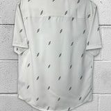 ESSENTIAL BAD LUCK SUCKS WHITE BUTTON UP