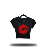 DEVIL DOLL LIPS BABY RIB CROP TOP