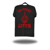 NO FUCKS GIVEN BLACK CLASSIC TEE *RED*