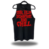 SERIAL KILLER DOCUMENTRIES AND CHILL ROAD RASH BLACK TANK TOP