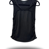 ROAD RASH BRAIDED SCOOP NECK BLACK TANK TOP