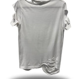 ROAD RASH SLASHED SLEEVES WHITE TEE