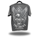 FLAMING ENGINE FADED BLACK OVERSIZED TEE