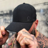 BAD INFLUENCE BLACK ON BLACK BACK STYLE FLEXFIT COTTON HAT