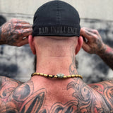 BAD INFLUENCE BLACK ON BLACK BACK STYLE FLEXFIT COTTON HAT