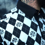 BLACK AND WHITE DIAMOND SKULLS GOLF POLO