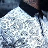 TDC WHITE PAISLEY GOLF POLO