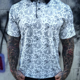 TDC WHITE PAISLEY GOLF POLO