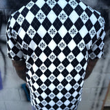 BLACK AND WHITE DIAMOND SKULLS GOLF POLO