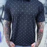 TDC INFINITY SKULL PIN STRIPED POLO