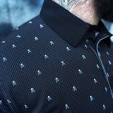TDC INFINITY SKULL PIN STRIPED POLO