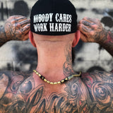 NOBODY CARES BACK STYLE FLEXFIT COTTON HAT
