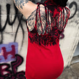 ROAD RASH BLACK AND RED TIE DYE TANK TOP