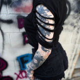 ROAD RASH SLASHED BLACK CROP TOP