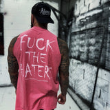 VINTAGE FUCK THE HATERS TANK TOP *PINK*