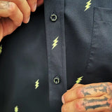ESSENTIAL BAD LUCK SUCKS BLACK BUTTON UP