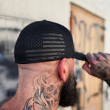 USA FLAG BLACK SIDE STYLE FLEXFIT COTTON HAT