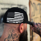 USA FLAG WHITE SIDE STYLE FLEXFIT COTTON HAT