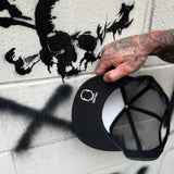 WORK HARDER BLACK & WHITE FLAT BILL HAT