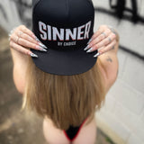 SINNER FLAMING SKULL BLACK HAT