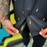 ESSENTIAL BAD LUCK SUCKS BLACK BUTTON UP