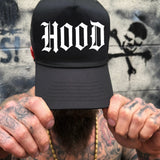 HOOD CURVED BILL BLACK HAT