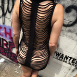 ROAD RASH FRONT V SLASHED BLACK TANK TOP