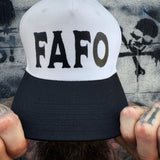 FAFO WHITE & BLACK BASEBALL HAT