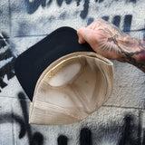 NOBODY CARES BLACK & SAND CURVED BILL TRUCKER HAT