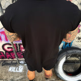 ROAD RASH MENS MUSCLE SCOOP NECK BLACK TEE