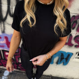 ROAD RASH BACK SLASHED BRAIDED BLACK CROP TOP