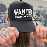 WANTED DEAD OR ALIVE CURVED BILL BLACK HAT