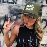 LONE WOLF FOAM CURVED BILL GREEN CAMO HAT