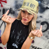 FUCK OFF FOAM CURVED BILL SAND CAMO HAT