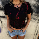 BLOOD ROAD RASH BLACK CROP TOP
