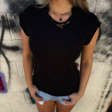 ROAD RASH MUSCLE BLACK TEE