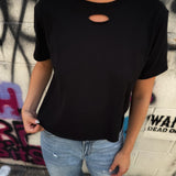 ROAD RASH CRAZY BACK SLASH BLACK CROP TOP