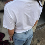 ROAD RASH FRONT TIES WHITE CROP TOP